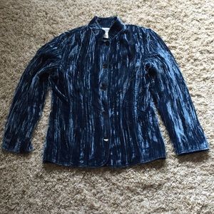 Chico’s Crushed Velour Jacket Blouse Small/Chico 0